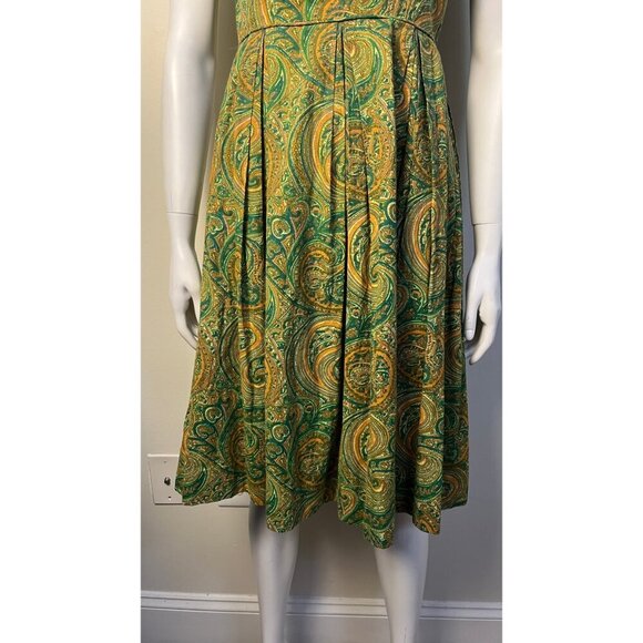 VINTAGE 60'S KERRYBROOKE PAISLEY PLEATS DRESS 2/4 - Picture 4 of 7